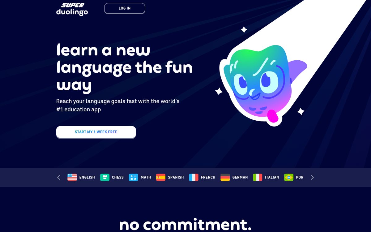 Duolingo App onboarding / trial screenshot, captured 16 Oct 2026