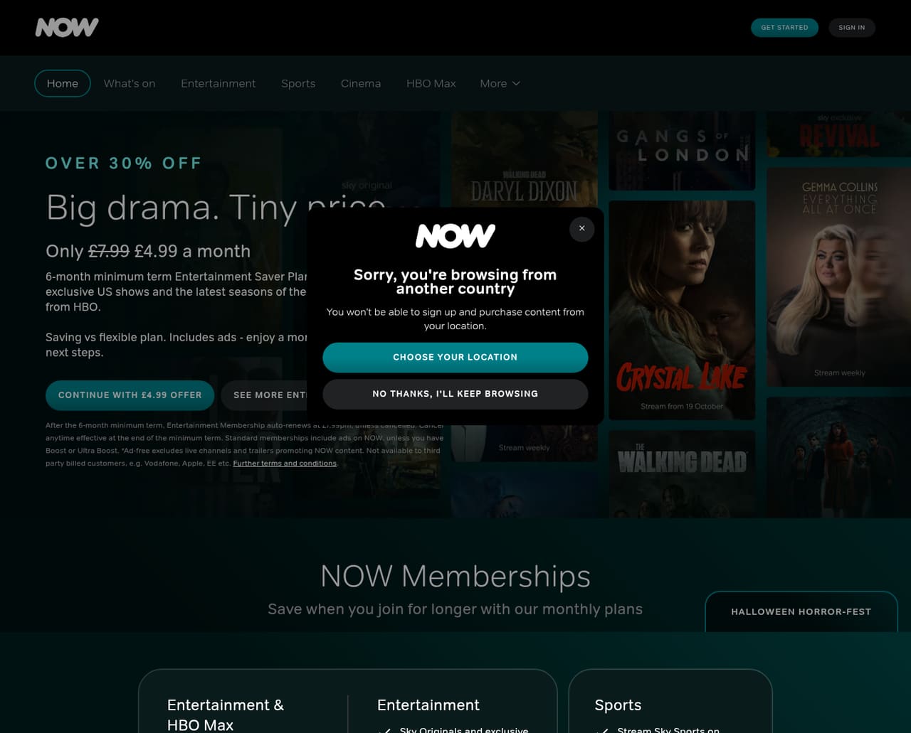 NOW Homepage screenshot, captured 16 Oct 2026
